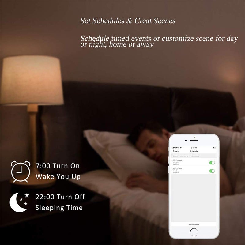 Lesim Smart 3 Gang WiFi Light Switch, 2.4GHz, Compatible with Alexa, Google Home, White, Push Button, Automatically/Smart Switch Operation - Image 3